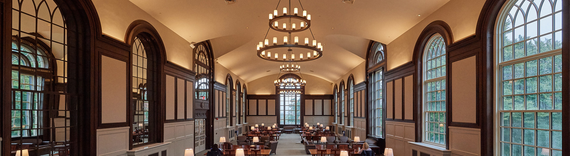 A view of the renovated south reading room at the Wilbur Cross Building